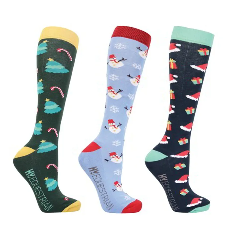 Hy Equestrian Christmas Season Socks Pack of 3